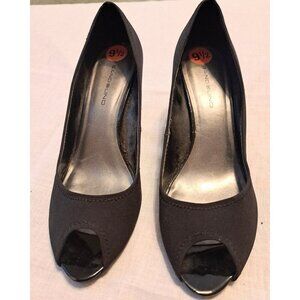 Bandolino Black Women's Peep OpenToe Platform Pump Shoes 9.5 Cloth